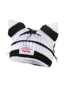 Chapéu de Malha Estilo Orelha de Porco, Gorro Macio de Camada Dupla e Quente, Unissex, 180g