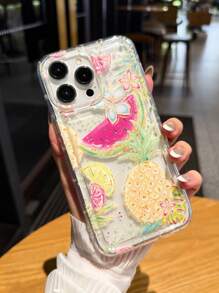 Funda de teléfono de material TPU con patrón de sandía y piña, compatible con iPhone 14/13 Pro Max/12 Pro/11/Xr/Xs/7/8 Plus, S10/S22/A12/A50/A52/S24/A135G y talla grande