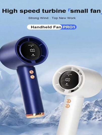 1 件手持式 USB 迷你涡轮风扇，男女通用，光滑机身，冰凉触感，大容量电池，多色，可调节 100 档风速，强劲气流，超静音，适用于户外露营、旅行、海滩、运动、办公室、学校、日常使用