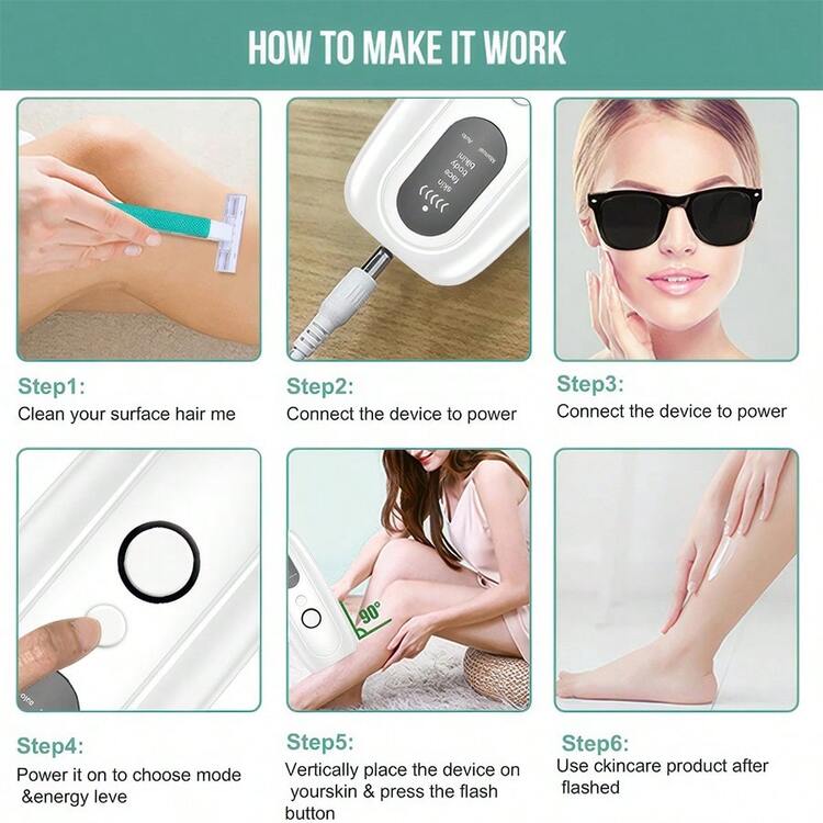 999.999 destellos Dispositivo IPL de depilación láser, máquina de depilación indolora para uso doméstico de mujeres - Blanco - Añade 8