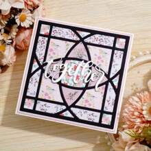 Wedding Season 1pc Circular Arc Shape Square Cross Shaped Diamond Border Center Photo Album Frame Creativity Greeting Card Cutting Dies For DIY Scrapbooking Metal Cut Dies Artist Greeting Cards, Wedding Invitations Envelopes Die Cuts For Card Making Embossing Photo Album Craft Decor