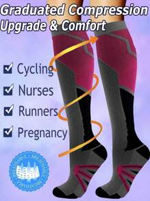 Calcetines de compresión de cobre Wellow 15-15 Mmhg para mujeres y hombres, altos hasta la rodilla, apropiados para embarazadas, enfermeras, embarazo, maternidad, médico, lindos, deportes, dorado, adecuados para ciclismo y adultos, que ayudan a la circulación y son largos para mujeres
