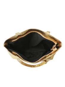 Women's Fashion Crocodile Embossed Tote Bag, Large Capacity, Stylish & Durable, Suitable For Daily Use - Gold - View 5