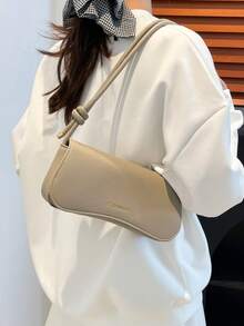 简约纯色荔枝纹女士单肩包 - 可调节顶部提手，多功能时尚斜挎包，钱包 - 适合女性办公室工作