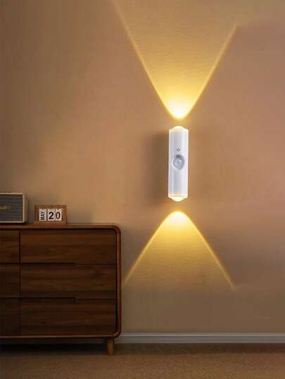 1pc Magnetic Rechargeable LED Wand Light, Motion Sensor Night Wireless Lamp, Battery Powered, Adhesive Rotatable, Portable Easy Installation, Adjustable Temperature Brightness, Corridor, Bathroom, Bedroom, Kitchen, Cabinet, Stairs, Entrance, Bedside, Table, Closet, Home Living Room Bedside Cordless Verlichting view 10