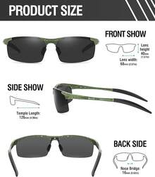 DUCO Mens Sports Polarized  UV Protection  For Men 8177s - Green Frame Yellow Dot Gray Lens - View 3