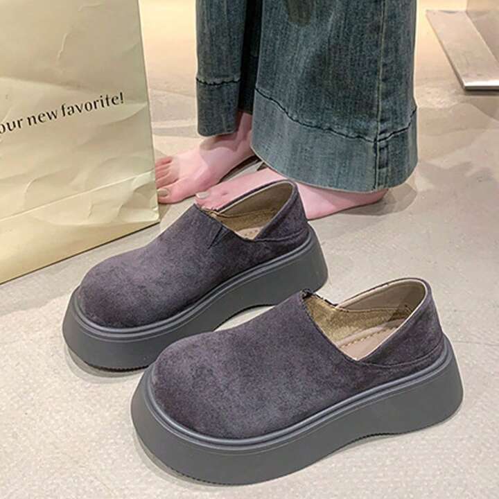 厚底レディース2WAYシューズ、春​​秋の新作、万能なレトロ