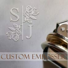 1 pieza Sello embosador personalizado, Sello embosador hecho a mano personalizado, Sello embosador de logotipo, Sello embosador de logotipo de boda, Sello embosador para libros de biblioteca - plata - Ver 8