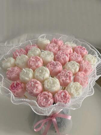 3D Tulip Rose Bouquet Candles DIY Bouquet Flowers Aroma Candles Plaque Ornament Handmade Gift Soap Candle Wedding Gift