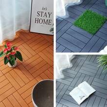 Weatherproof Interlocking Plastic Deck Tiles, Square DIY Modular Patio Flooring Waterproof Drainage Floor Tiles For Balcony, Terrace, Porch, Poolside & Garden - Multicolor - View 4