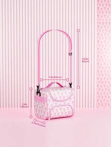 带肩带的保温午餐袋 - 适合女士和成人的时尚可重复使用防水冷藏手提袋，防漏保温便当盒，带厚铝衬里，非常适合工作、学校、办公室、野餐、旅行和露营 - 粉色 - 查看 5