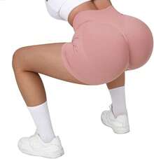 Seamless High Waisted Booty Shorts For Workout - 3" Rosa - Ver 10