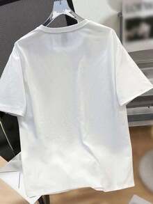 Men's T-Shirt With Retro Star Print, Men's Graphic Tee, Emo Style, 2000s - 白色 - 查看 4