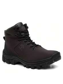 Men's Adventure Boot With Non-Slip Tractor Sole Ideal For Trail Walking And Modern Urban Style - 咖啡 - 查看 2