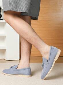 Men's Loafers Round Toe Casual Slip-On Dress Shoes, New 2025 Summer Versatile Business Work Oxfords, British Style Soft Bottom Handmade Large Size 43-46 (Run Small By 1/2 Size)