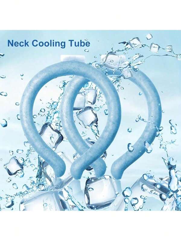 2pcs Neck Cooling Tube, Reusable Cooling Neck Ring, Wearable Neck Cooler, Neck Ice Pack Wrap, Neck Fan, Freezes NaturallyBelow 28 Celsuis, Portable, No Charging Required, Best For Hot Weather, Fever, Gifts, Camping, Surfing, Fitness, Outdoor Workers(Random Color)