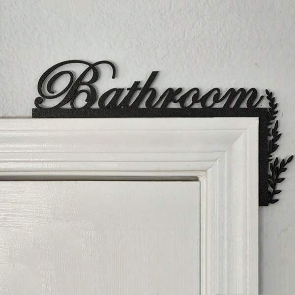1 PIEZA Decoración minimalista de marco de puerta de baño de metal con diseño de hoja de hiedra, decoración colgante de pared para el hogar, decoración personalizada del marco de la puerta, regalo de inauguración de la casa