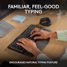 The  Wave Keys Wireless Ergonomic Keyboard With Cushioned Palm Rest In Graphite Is A Keyboard Designed For Comfort And Convenience. - Black - View 3