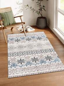 1pc Moroccan Style Geometric Print Rug, Ins Inspired, Living Room Carpet, Bedroom Rug, Large Carpet, Room Decor, Machine Washable & Soft - Multicolor - View 6