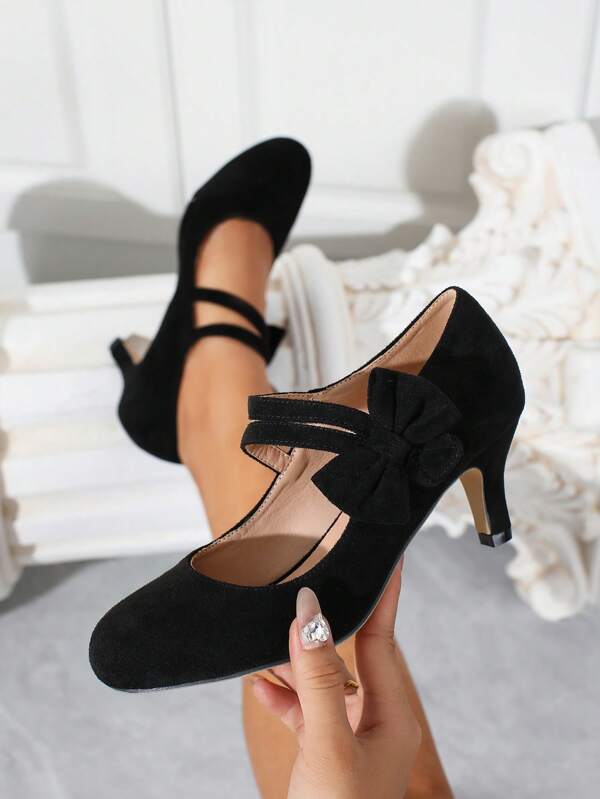 Autumn/Winter Fashion High Heel Mary Jane Pumps, Pointed Toe T-Strap Stiletto Heels Dress Shoes Suitable For Weddings, Formal Occasions, Work, Casual Wear, Elegant & Versatile