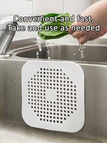 3 件套硅胶毛发收集排水盖、浴室排水塞、毛发过滤器、淋浴排水保护器、耐用方形硅胶淋浴排水盖、浴室和厨房排水配件 - 白色 - 查看 6