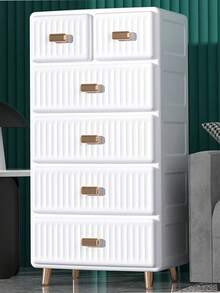 5/4/3/2/1-Tier Narrow Gap Drawer Storage Cabinet, Slim Side Shelf Unit, Multi-Layer Plastic Nightstand, Bathroom - Multicolor - View 1