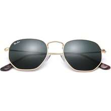 Gafas Cuadradas Pequeñas de Mujer y Hombre con Lente de Vidrio Real y Montura Hexagonal - C1 | Oro | Gris - Ver 4
