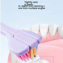 YACGAOREN Cepillo de dientes de limpieza triple, 3 lados, alta eficiencia de limpieza, limpia áreas ocultas, mango antideslizante - Multicolor - Ver 11