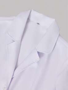 Long Sleeve Lapel Jacket, Beauty Salon/Lab/Dental Clinic Uniform White Coat