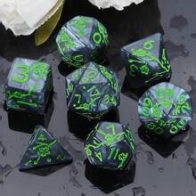 Zestaw 7 kości do gry Plum - ekskluzywne kości wielościenne z wzorem kwiatu śliwki do gier RPG D&D Dungeon And Dragons, idealne do kolekcji kości lub na prezent (Halloween, Boże Narodzenie, Wielkanoc). - Wielokolorowe - Zobacz 19