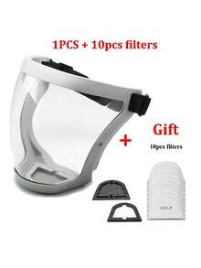 Máscara de protección facial transparente completa con hebilla ajustable, máscara protectora facial transparente unisex, máscara de motocicleta/ciclismo a prueba de viento y polvo, gafas de protección para soldadura, máscara de esquí - Multicolor - Ver 18