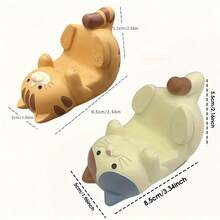 1 件可爱猫咪桌面手机支架，树脂工艺品躺猫智能手机支架，解放您的双手 - 彩色 - 查看 7