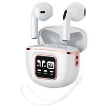 Auriculares Bluetooth inalámbricos TWS J55 recién lanzados: batería de ultra larga duración, sonido de alta calidad y pantalla digital - Blanco - Ver 1