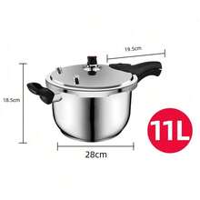 304 Stainless Steel High Pressure Cooker, Household Anti-Explosion Handles Pressure Cooker, Suitable For Natural Gas Stove And Induction Cooktop, Commercial Large Capacity High Pressure Cooker - Silver - View 13