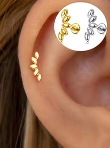 Brincos de calibre 16 com parte traseira plana, piercing de cartilagem, tragus, hélice, concha, joias hipoalergênicas de aço inoxidável