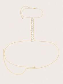 1 Piece Sexy Women's Body Jewelry Elegant Bohemian Imitation Pearl Beach Body Chain Romantic Long Tassel Necklace Chest Chain Sexy Exaggerated Fashion Jewelry Suitable For Any Occasion Best Gift For Girlfriends - 性感仿珍珠身體鏈 - 查看 10