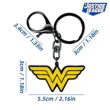 Justice League 1pc Cute Anime Keychain, Cool Hero Fashionable And Minimalist Batman Superman Wonder Woman Flash Logo Keyring, Perfect For Backpack Pendants, Car Key Accessories, And Small Gifts[Officially Licensed] - Multicolor - View 10