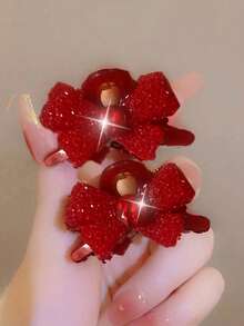 1/2 chiếc kẹp tóc nơ đính đá kiểu dáng sang trọng, phụ kiện tóc thiết kế tinh tế dành cho nữ, phù hợp để sử dụng hàng ngày, đi chơi, làm quà tặng, kẹp tóc mùa hè đi biển, kẹp tóc du lịch. - Nhiều màu - Xem 6