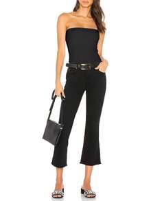 Cotton Tube Tops Women Summer Cute Strapless Shirts Stretchy Basic Bandeau 3 Pack - Black and White - View 9