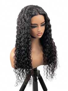 13x6 巴西原生发深波浪蕾丝前假发 200% 密度 28 英寸卷发真人发假发 女士自然黑色高清透明蕾丝无胶前假发 混合真人发 预拔婴儿发