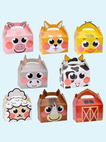 24 pièces Sacs-cadeaux thème animaux de ferme, boîtes-cadeaux créatives thème animaux, emballage en papier réutilisable, convient pour les cadeaux de fête, anniversaires, Noël, décorations de mariage, adapté aux fêtes d'anniversaire et célébrations