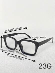 2 件装方形框架女士无度数眼镜，时尚百搭的日常配饰 - 彩色 - 查看 7