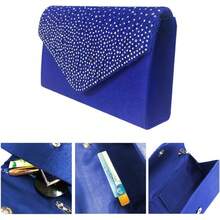 New Ladies Evening Handbags Bridal Wedding Bag Handbag - Royal Blue - View 3