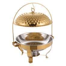 Elegant 8L Stainless Steel Chafing Dish With Diamond Lid And Gold Finish For Buffets, Parties, And Gatherings - Gold - View 4