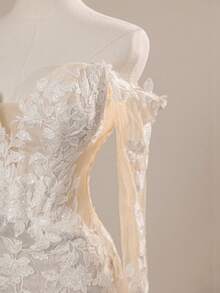 Luxurious Off-The-Shoulder Long Sleeve Florence Lady Resort White Tail Mermaid Wedding Dresses Bridal