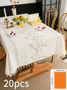 1pc Floral Embroidered Tablecloth, French Luxury Minimalist Style For Kitchen, Suitable For Festivals, Gatherings, Birthday Parties, Dining Table Decor, Home Decor (Multiple Sizes Available) - Multicolor - View 21