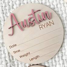 1 pieza Tablero de aviso de nacimiento para hospital, etiqueta de identificación de hospital, tablero de aviso de estado de nacimiento, etiqueta de madera para recién nacidos, etiqueta de identificación