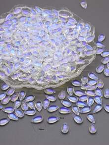 60pcs 9x14mm Blue Loose Beads, Suitable For DIY Necklace - Blue Light Water Drops - View 3