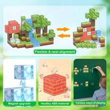 24/68/106 piezas Juego de construcción magnético, Rompecabezas 3D DIY, Decoración del hogar creativa, Regalo de Navidad perfecto, Kit de construcción de plástico multicolor