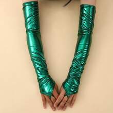 一对 19.29 英寸金属防紫外线臂套 - 夏季女士透气冰丝防晒袖套，适合骑行、跑步、户外活动、时尚且实用 - 彩色 - 查看 8